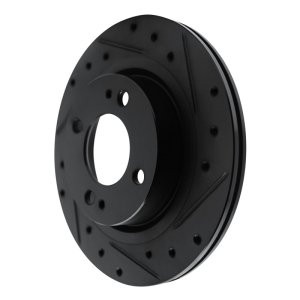 Dodge Attitude Brake Rotor (1) - Front Right - R1 Concepts - Drilled & Slotted - Black - `16-`25